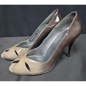 Stuart Weitzman Sashay Gray Degrade Ombre Cut Out Heels Peep Toe Pumps  8.5 M